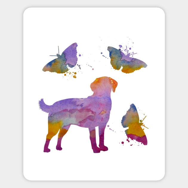 Labrador Art, Colorful, Butterflies Sticker by BittenByErmines